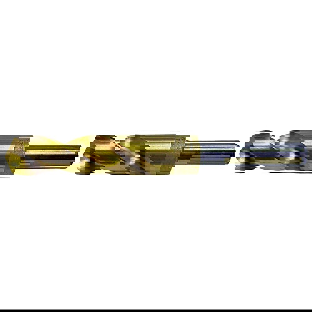 Reduced Shank Drill Bit: 19/32'' Dia, 1/2'' Shank Dia, 118 0, Cobalt